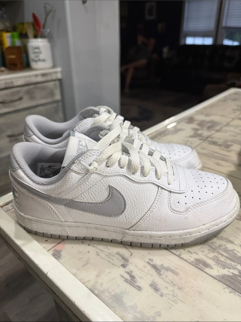 Nike' White & Grey Low-Top Sneakers